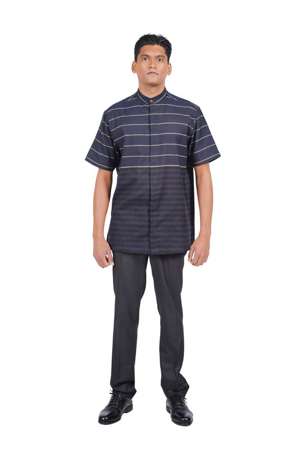 Black Striped Cotton Shirt