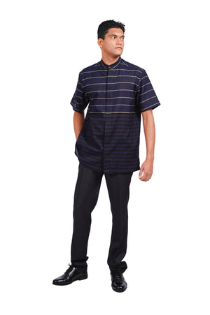 Black Striped Cotton Shirt