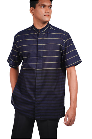 Black Striped Cotton Shirt