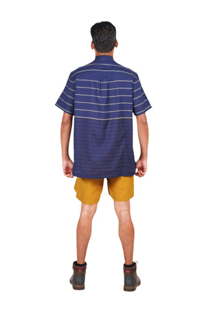 Navy Striped Cotton Shirt